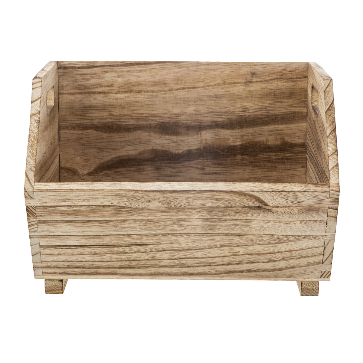 AVERO™ 2-Piece Set Natural Wood Stacking Open Front Decorative Storage Bins, 11 in x 16.5 in x 10 in - AVERO™