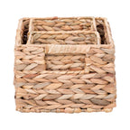AVERO™ (2 pack) 3-Piece Natural Woven Water Hyacinth Decorative Storage Basket Set, Large Basket 16.14 in x 6.69 in x 5.9 in - AVERO™