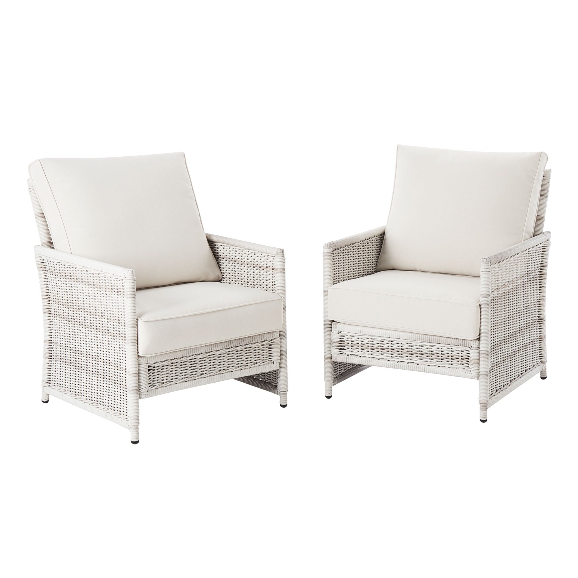 AVERO™ Paige Outdoor Wicker Stationary Lounge Chairs, Set of 2, White - AVERO™