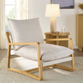 AVERO™ Wooden Ezra Sling Accent Chair, Cream Linen - AVERO™