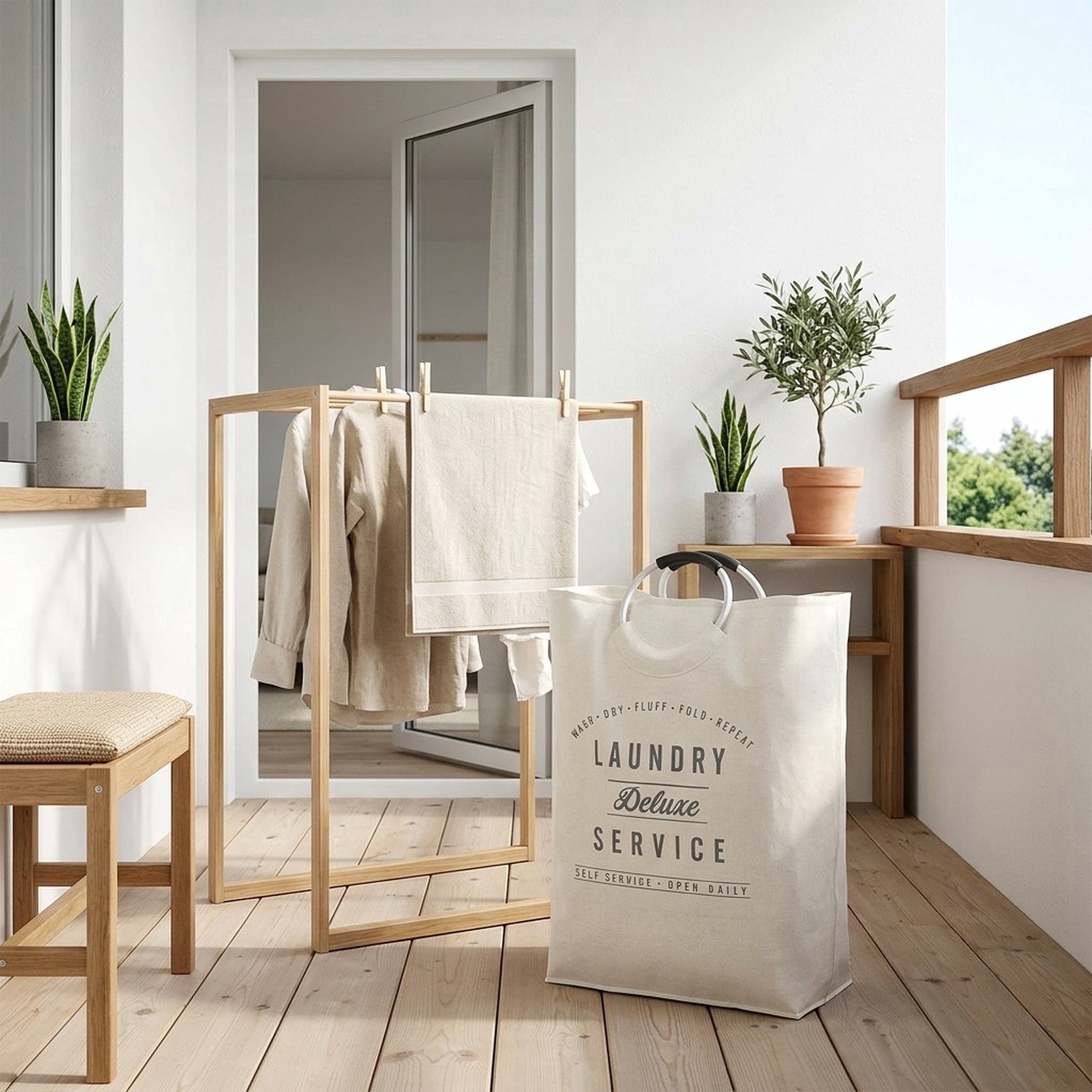 AVERO™ (2 Pack) Better Homes Gardens Deluxe Laundry Service Canvas Tote with Aluminum Handles - AVERO™