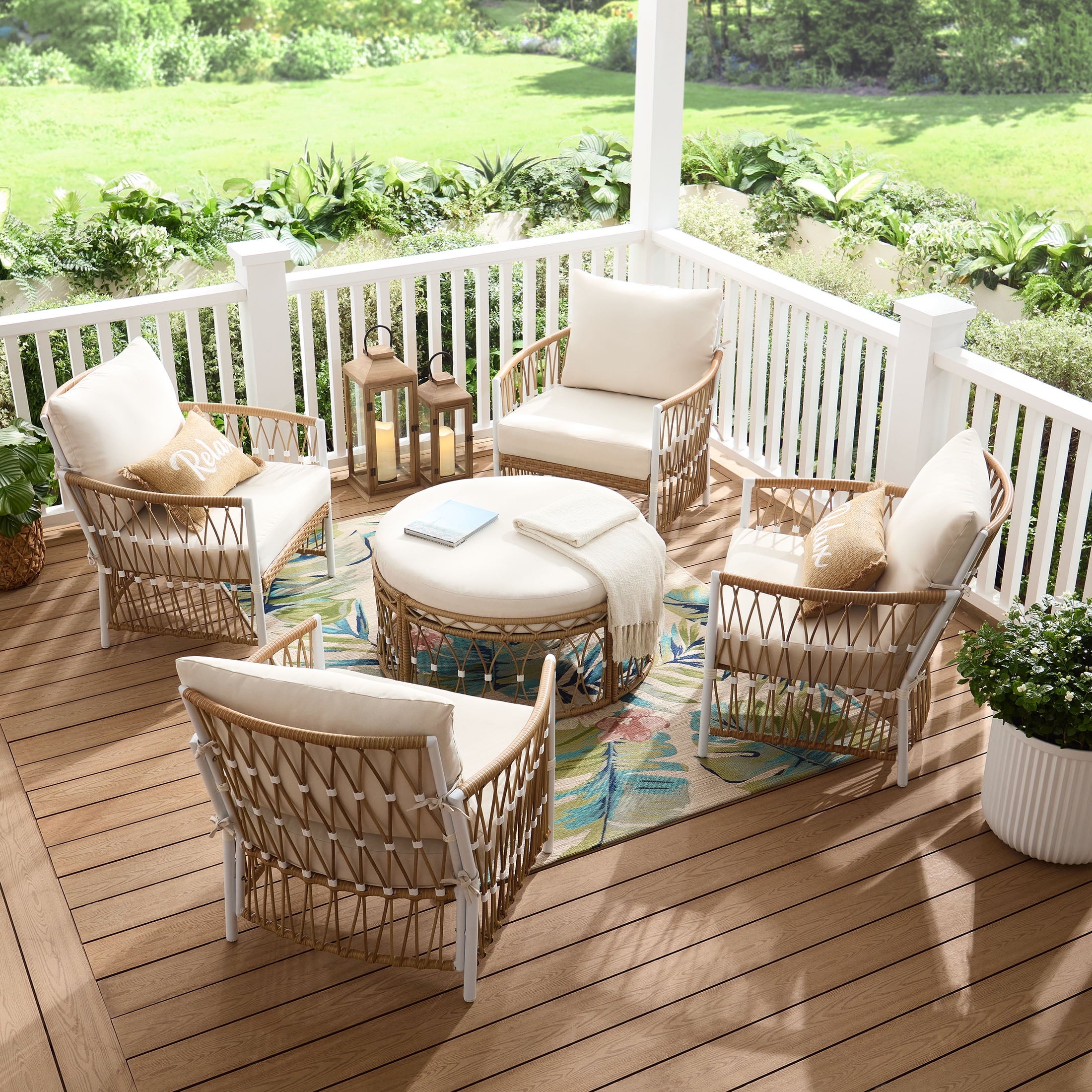 AVERO™ Lilah 2-Pack Outdoor Wicker Lounge Chairs, White - AVERO™