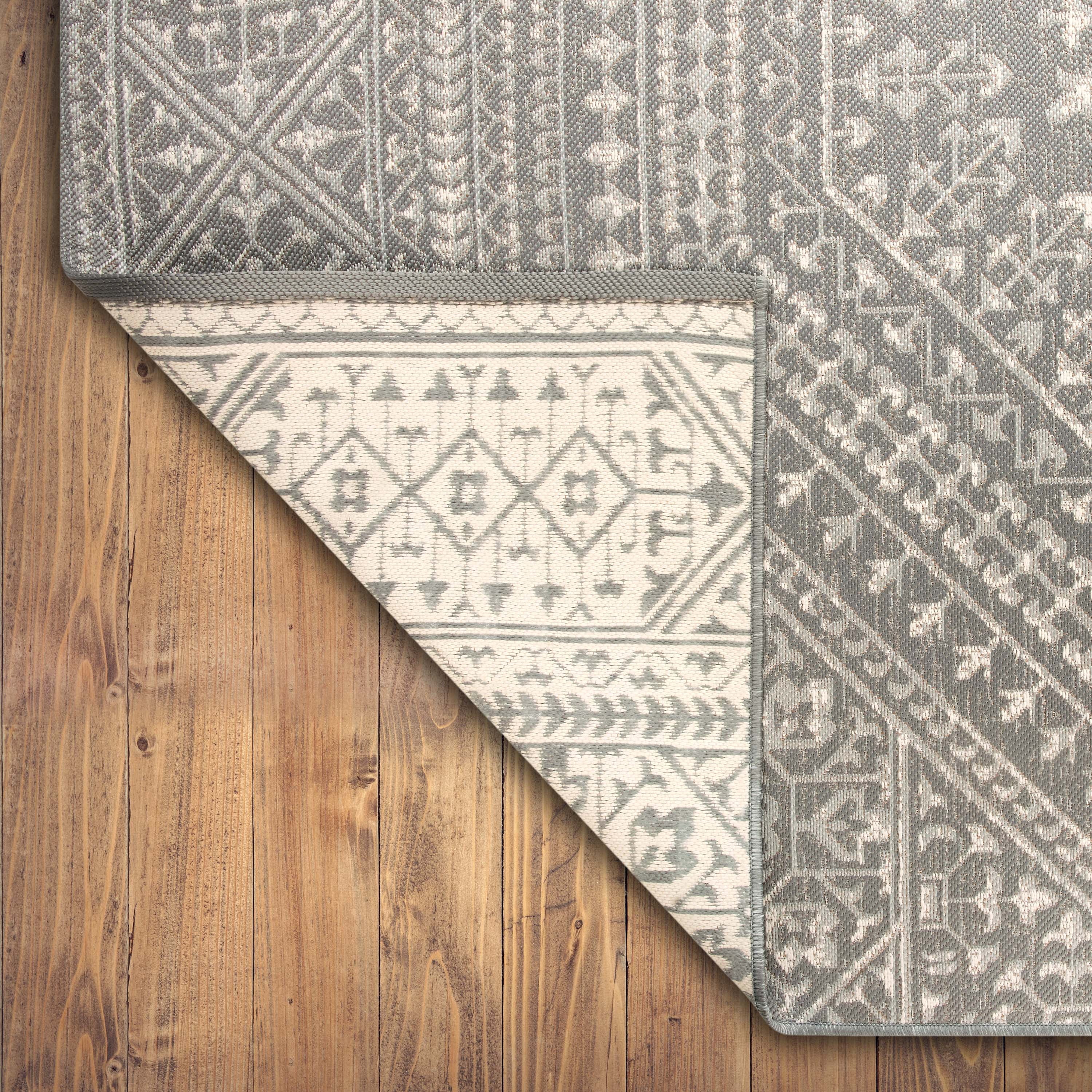 AVERO™ (2 pack) 7 x 10 Gray Medallion Outdoor Rug - AVERO™