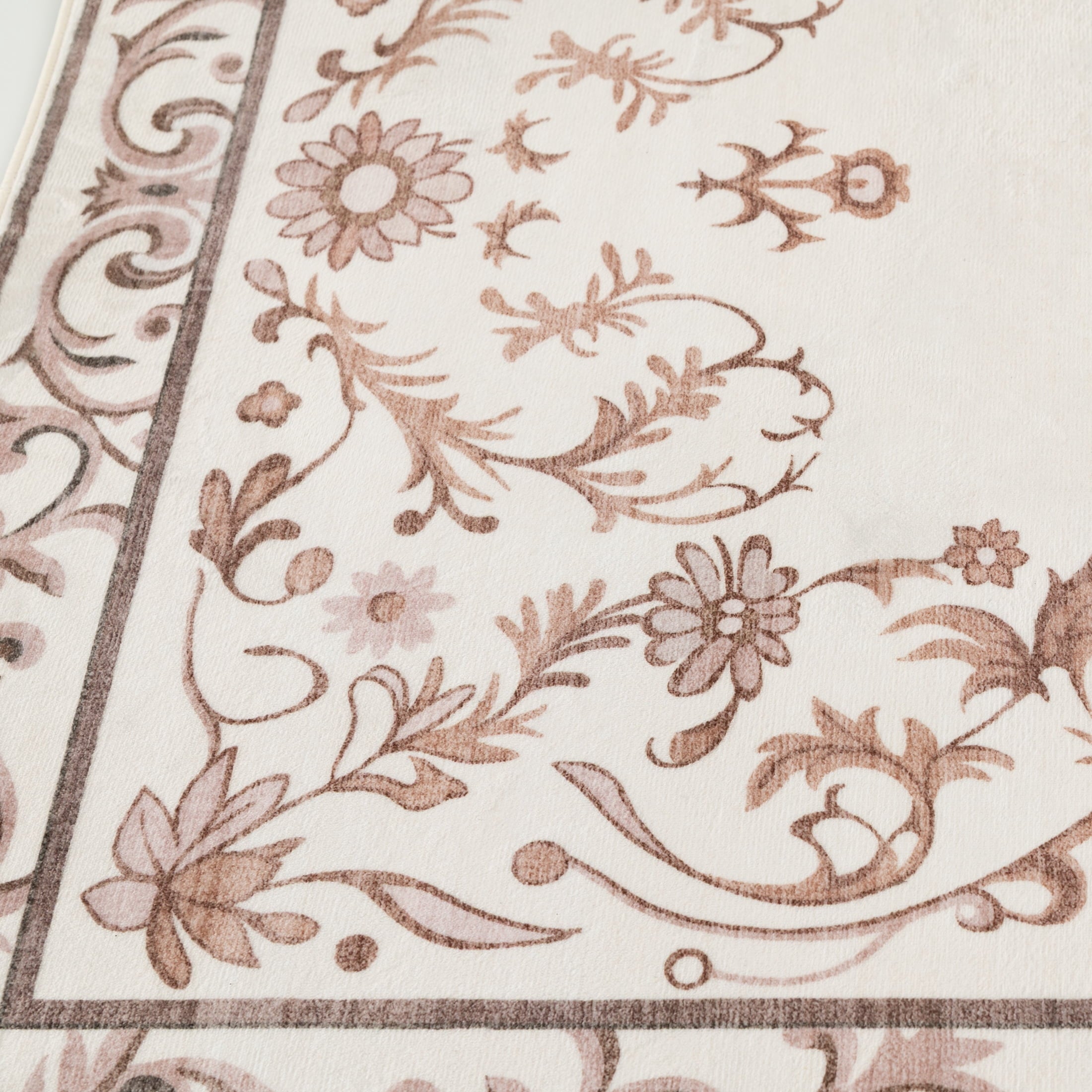AVERO™ Tan Floral Faux Fur Indoor Area Rug, 4 ft x 5 ft 6 in - AVERO™