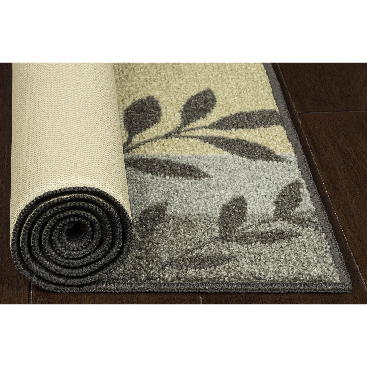 AVERO™ (2 pack) Gray Leaf Block Print Indoor Accent Rug, 2'6" x 3'10", For Home Decor - AVERO™