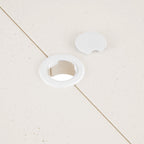 AVERO™ Vista Steel Metal Top Outdoor Dining Table, Cream Stone Metal Top with Teak Legs - AVERO™