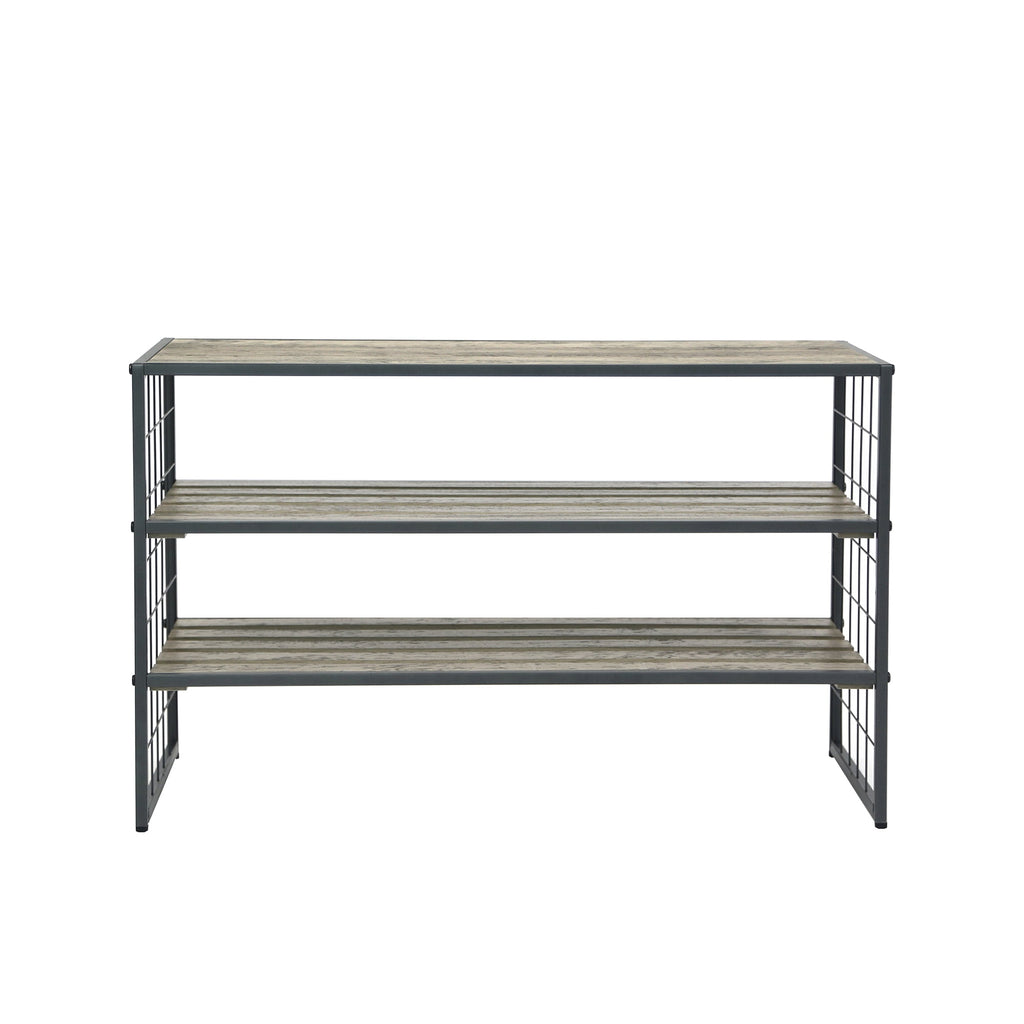 AVERO™ Farmhouse 3 Tier Shoe Rack, Gray, 30in W x 12in D x 18in H - AVERO™