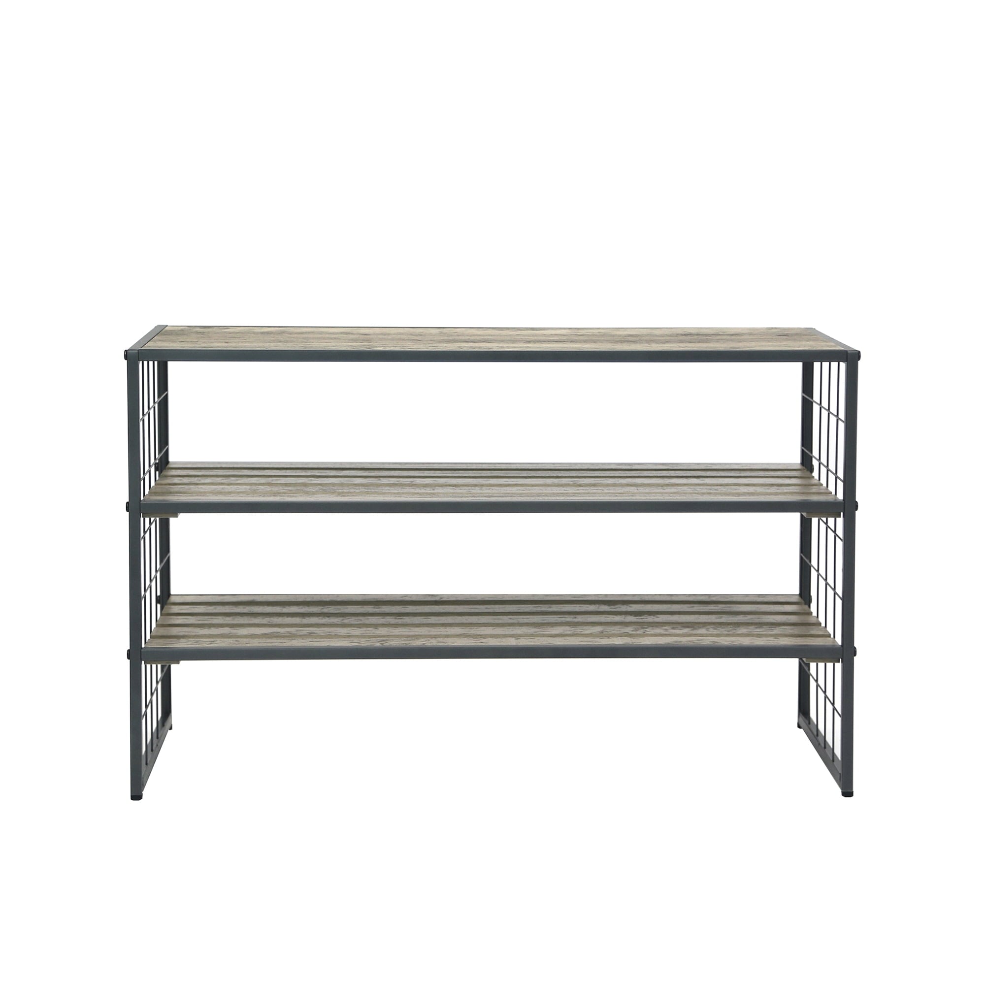 AVERO™ Farmhouse 3 Tier Shoe Rack, Gray, 30in W x 12in D x 18in H - AVERO™