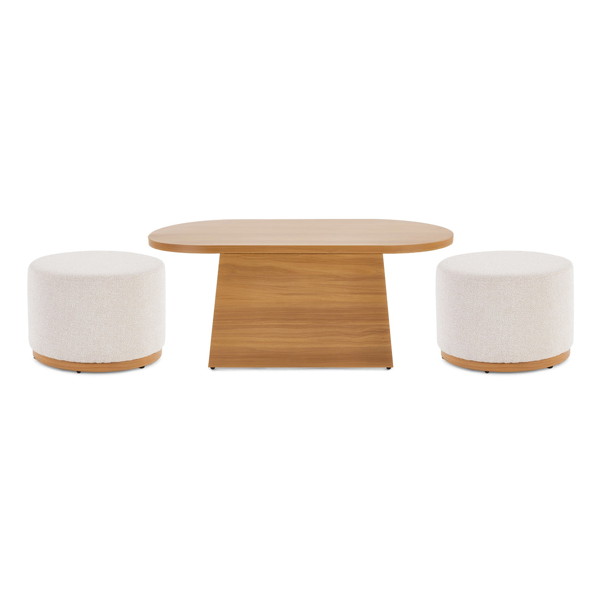 AVERO™ Juliet Outdoor Coffee Table with 2 Ottomans and Patio Cover, Beige - AVERO™
