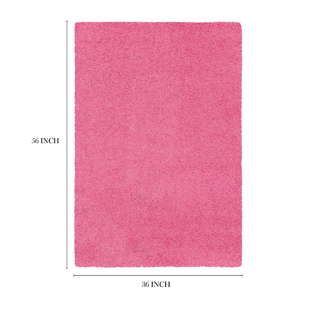 AVERO™ (2 pack) Traditional Solid Pink Youth Shag Indoor Area Rug, 3 ft x 4 ft 8 in - AVERO™