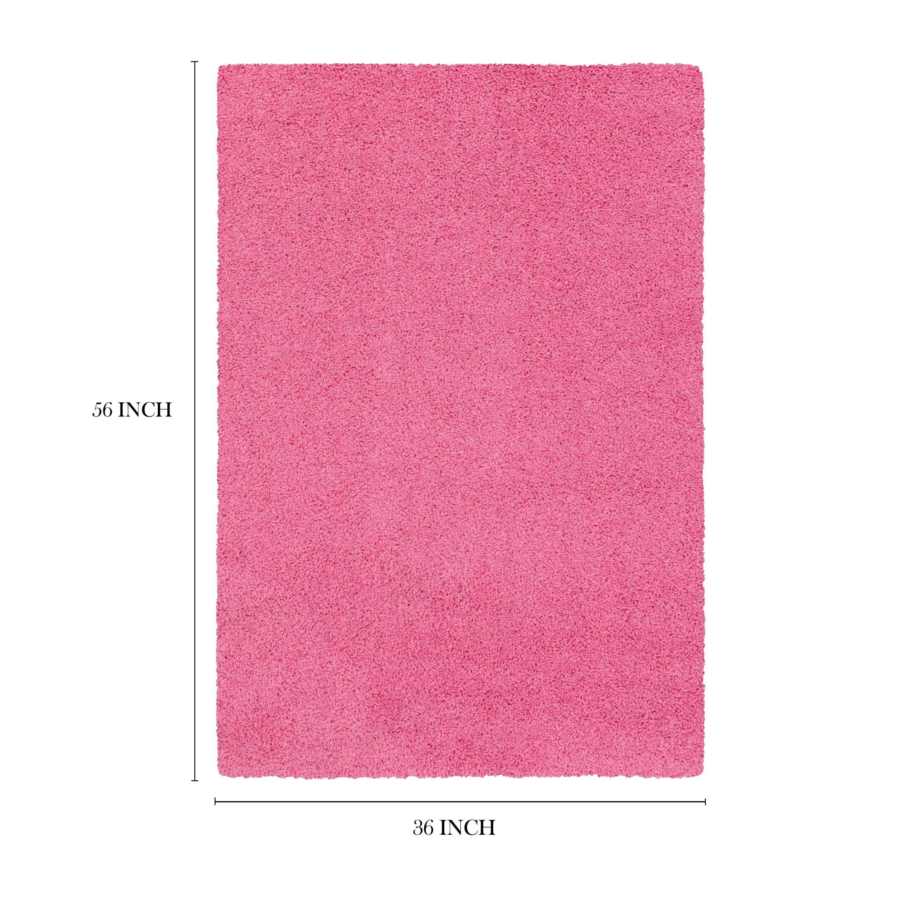 AVERO™ (2 pack) Traditional Solid Pink Youth Shag Indoor Area Rug, 3 ft x 4 ft 8 in - AVERO™