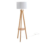 AVERO™ 63 in Natural Wood Tripod Floor Lamp with Pleated Shade - AVERO™