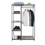 AVERO™ Farmhouse Style Gray Wood and Metal Clothes Rack with Garment Rod - AVERO™