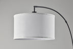 AVERO™ Michelle 71-Inch Metal Arc Floor Lamp with White Fabric Shade and 3-Way Switch - AVERO™