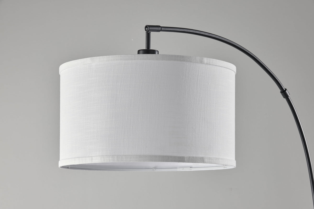 AVERO™ Michelle 71-Inch Metal Arc Floor Lamp with White Fabric Shade and 3-Way Switch - AVERO™