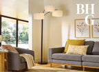 AVERO™ 82 in Matte Black 3-Light Arc Floor Lamp with Adjustable Shades - AVERO™