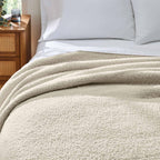 AVERO™ Beige Cozy Knit Blanket, Full/Queen Bedding - AVERO™