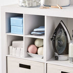 AVERO™ 4 Cube Storage and 2 Quad Shelf Insert, White Texture - AVERO™