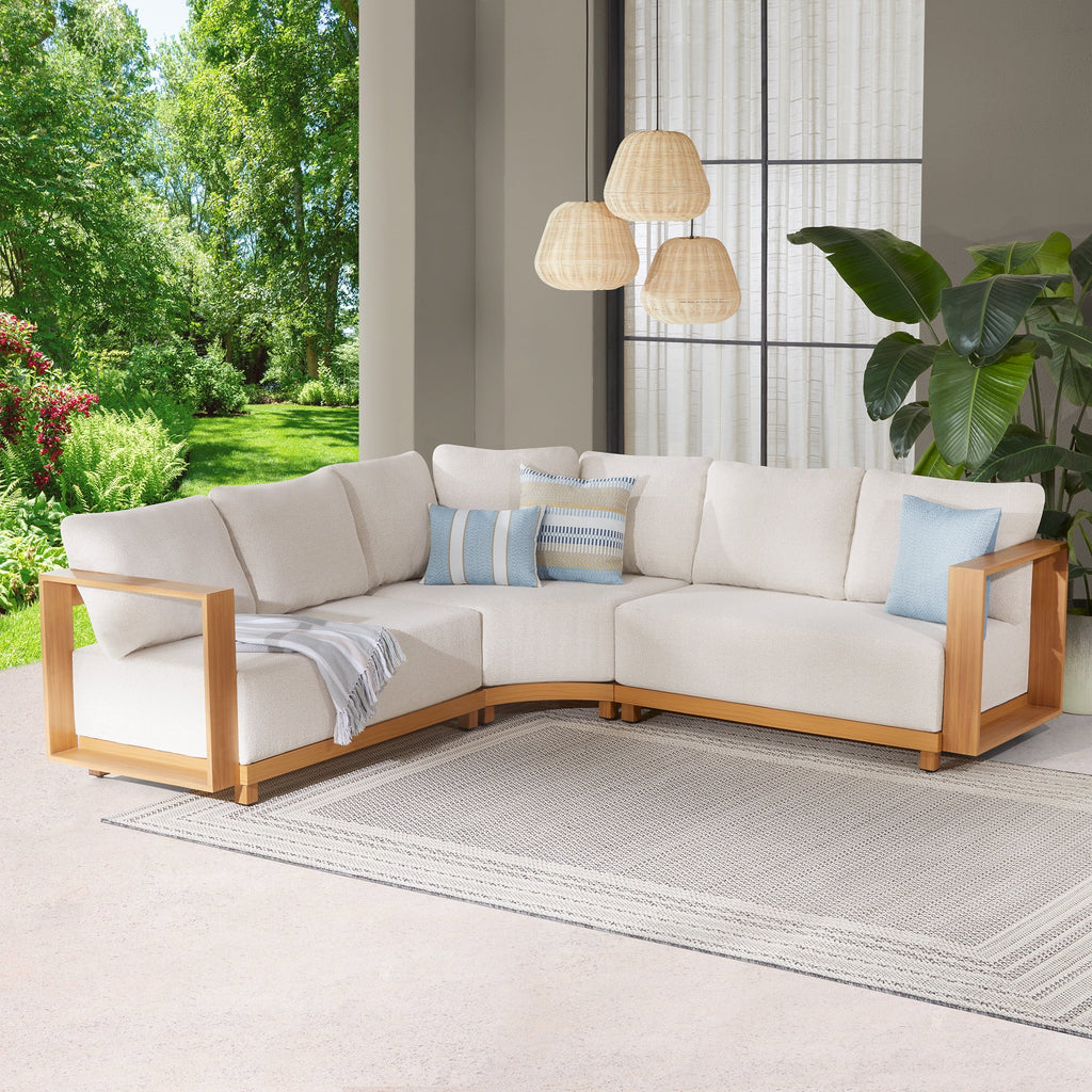 AVERO™ Juliet Outdoor Corner Chair with Patio Cover, Beige - AVERO™