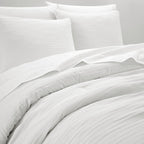 AVERO™ 7 Piece Crinkle Pleated Bed in a Bag Comforter Set with Sheets, Queen - AVERO™