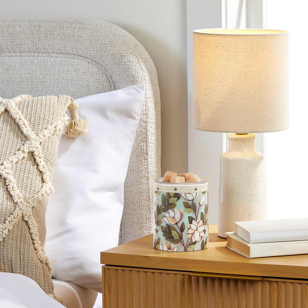 AVERO™ 17 in Reactive Glaze Ceramic Table Lamp with Off-White Shade - AVERO™