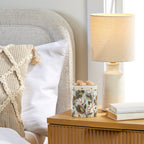 AVERO™ 17 in Reactive Glaze Ceramic Table Lamp with Off-White Shade - AVERO™