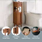 AVERO™ Greyson Slim Bathroom Storage Cabinet with Toilet Paper Holder, Walnut Finish - AVERO™