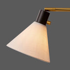 AVERO™ 68"H Metal Floor Lamp with Adjustable Dual Shades, Black and Gold Finish, White Linen Shades - AVERO™