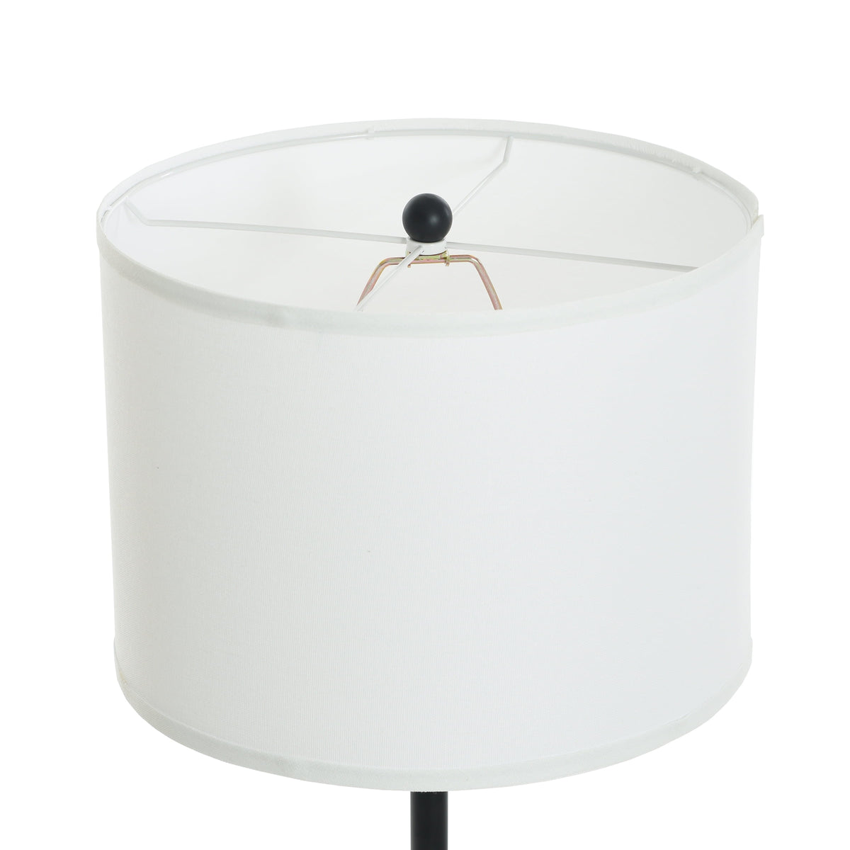 AVERO™ Glass End Table Floor Lamp with White Shade, Matte Black, 17"L x 17"W x 54"H - AVERO™