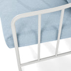AVERO™ Aubrey 3-Piece Metal Outdoor Chat Set, White & Blue - AVERO™
