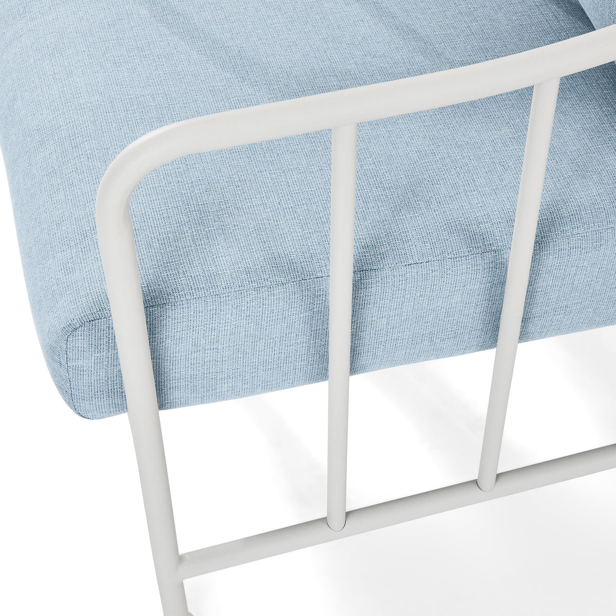 AVERO™ Aubrey Outdoor Metal Sofa with Blue Cushion - AVERO™