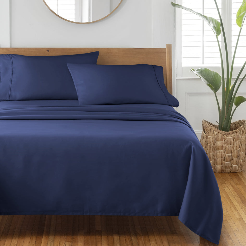 AVERO™ 4-Piece 300 Thread Count Blue Cove Cotton Sateen Bed Sheet Set, Queen - AVERO™