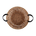 AVERO™ 2-Pack Round Decorative Storage Baskets with Faux Leather Handles, Natural, 14.5 in x 16.5 in - AVERO™