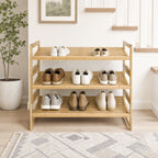 AVERO™ (2 pack) Bamboo 3-Tier Shoe Rack for 9 Pairs - AVERO™