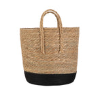 AVERO™ Natural and Black Round Rush Baskets, Set of 2 - AVERO™