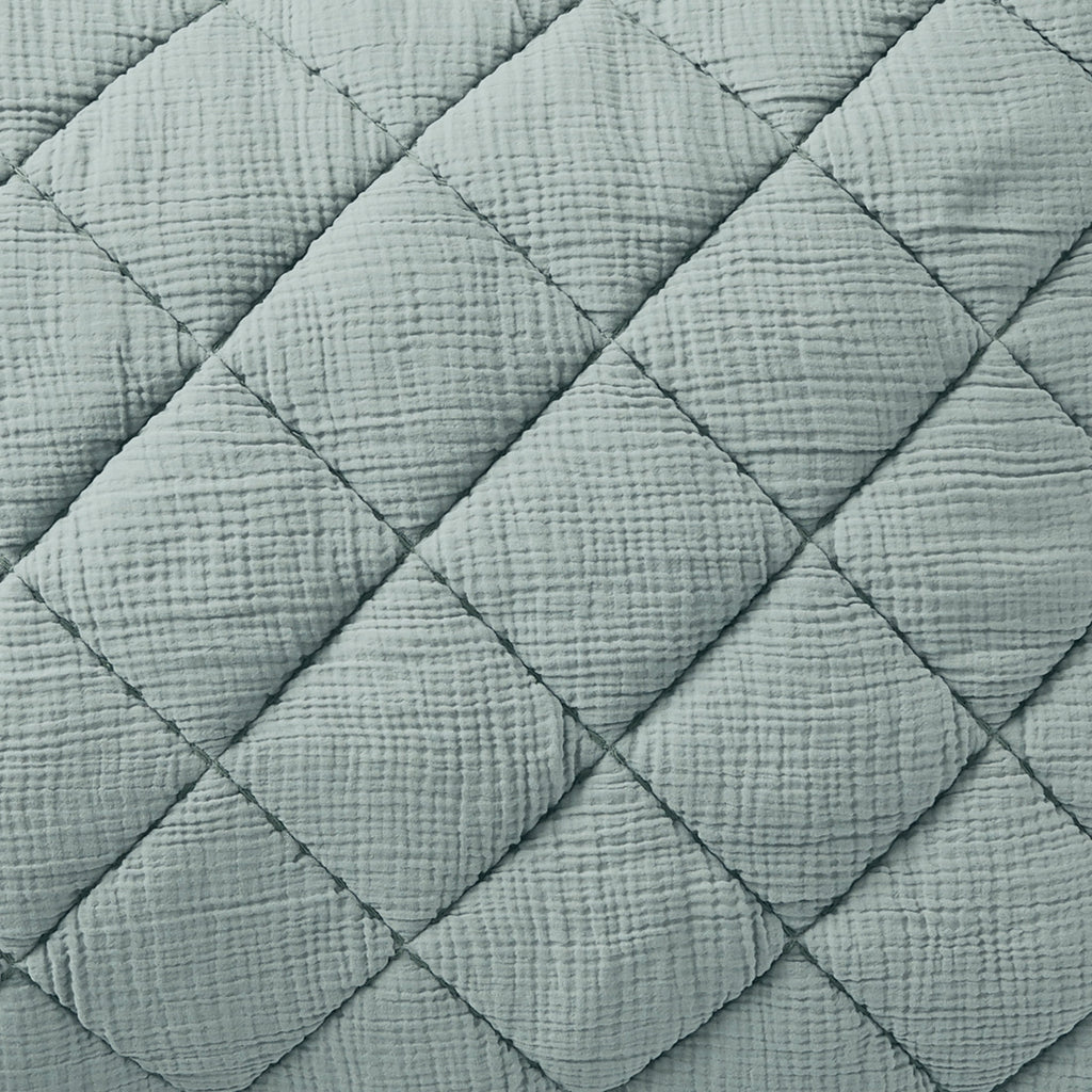 AVERO™ Diamond Gauze Quilt, Sage Green, Full/Queen - AVERO™