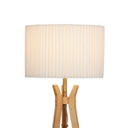 AVERO™ 63 in Natural Wood Tripod Floor Lamp with Pleated Shade - AVERO™