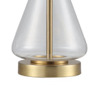 AVERO™ 18 in Clear Glass Table Lamp with Brass Metal Base and Beige Shade - AVERO™