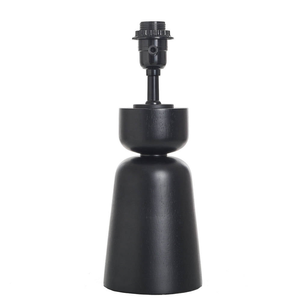 AVERO™ Wood Totem Table Lamp with White Linen Shade, 10"L x 10"W x 18"H - AVERO™
