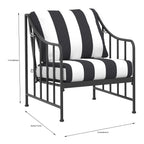 AVERO™ Aubrey 3-Piece Outdoor Steel Stationary Chat Set, Stripe Cushion - AVERO™