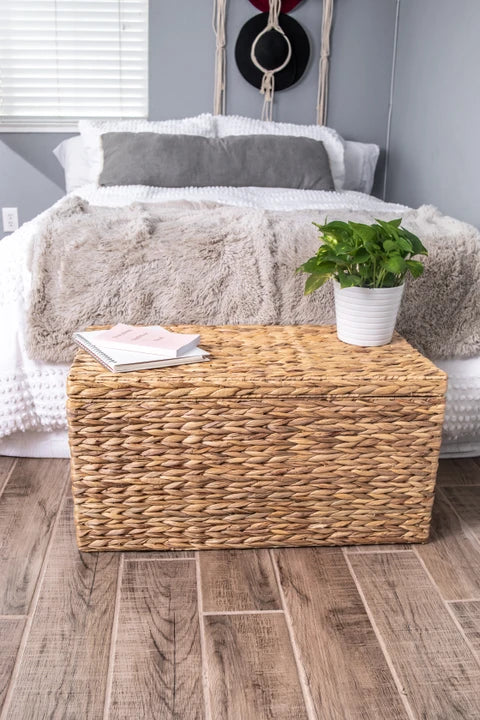 AVERO™ Natural Water Hyacinth Storage Trunk, Large - AVERO™