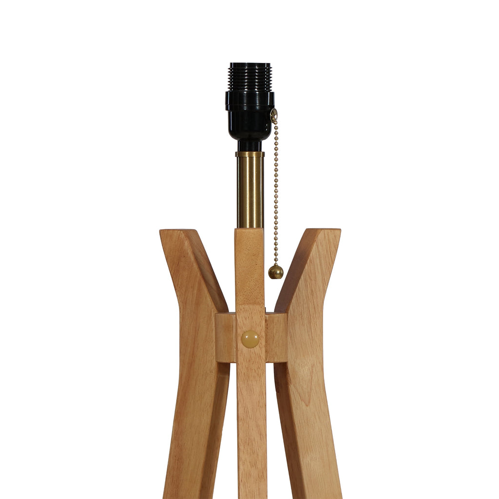 AVERO™ 63 in Natural Wood Tripod Floor Lamp with Pleated Shade - AVERO™