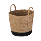 AVERO™ Natural and Black Round Rush Baskets, Set of 2 - AVERO™