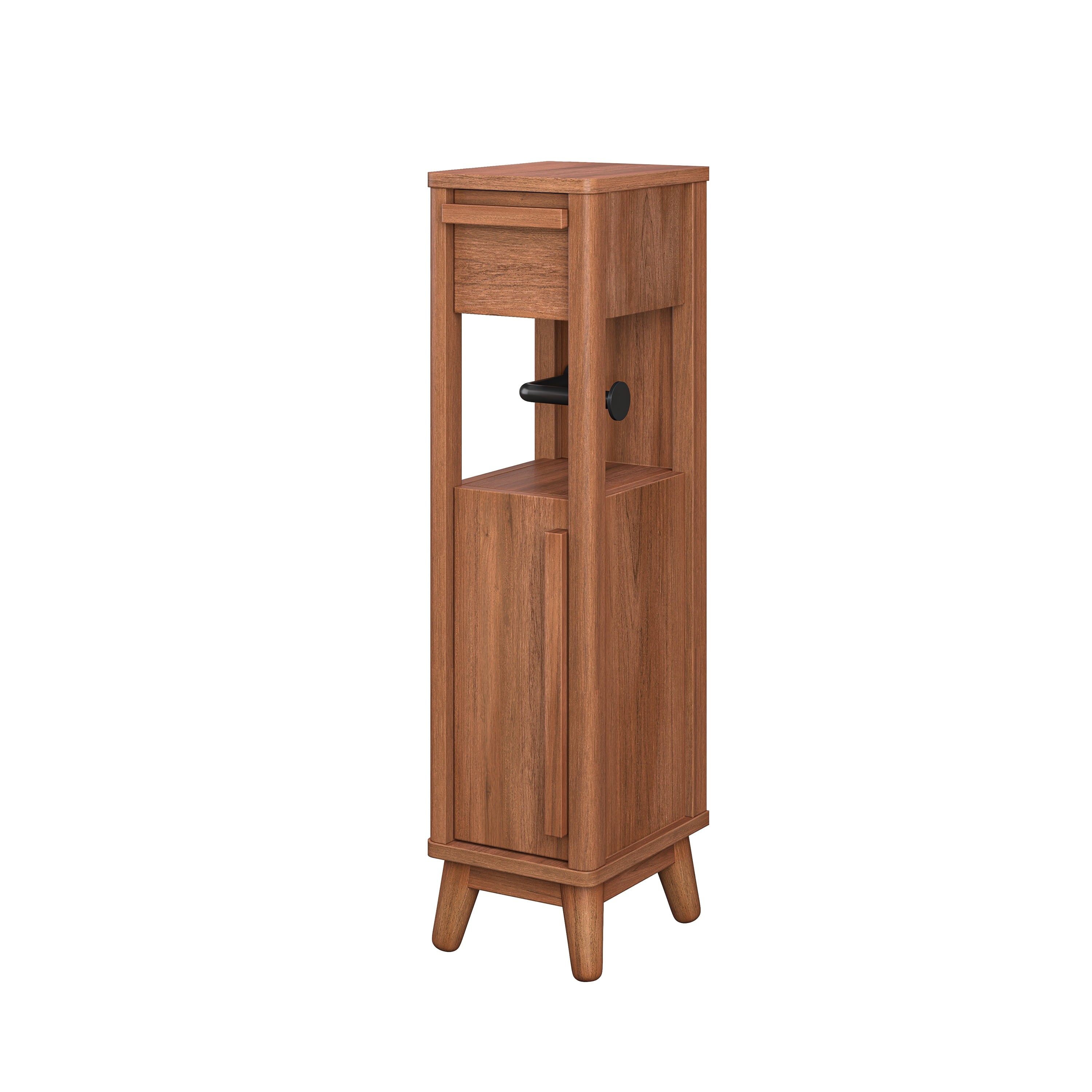 AVERO™ Greyson Slim Bathroom Storage Cabinet with Toilet Paper Holder, Walnut Finish - AVERO™