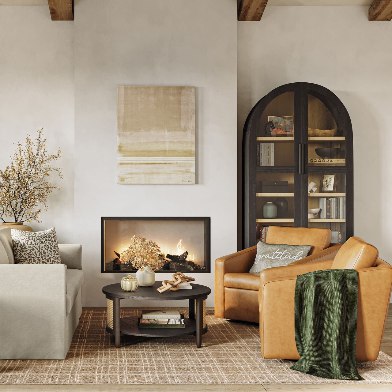 AVERO™ Steele Swivel Accent Chair, Camel Faux Leather - AVERO™