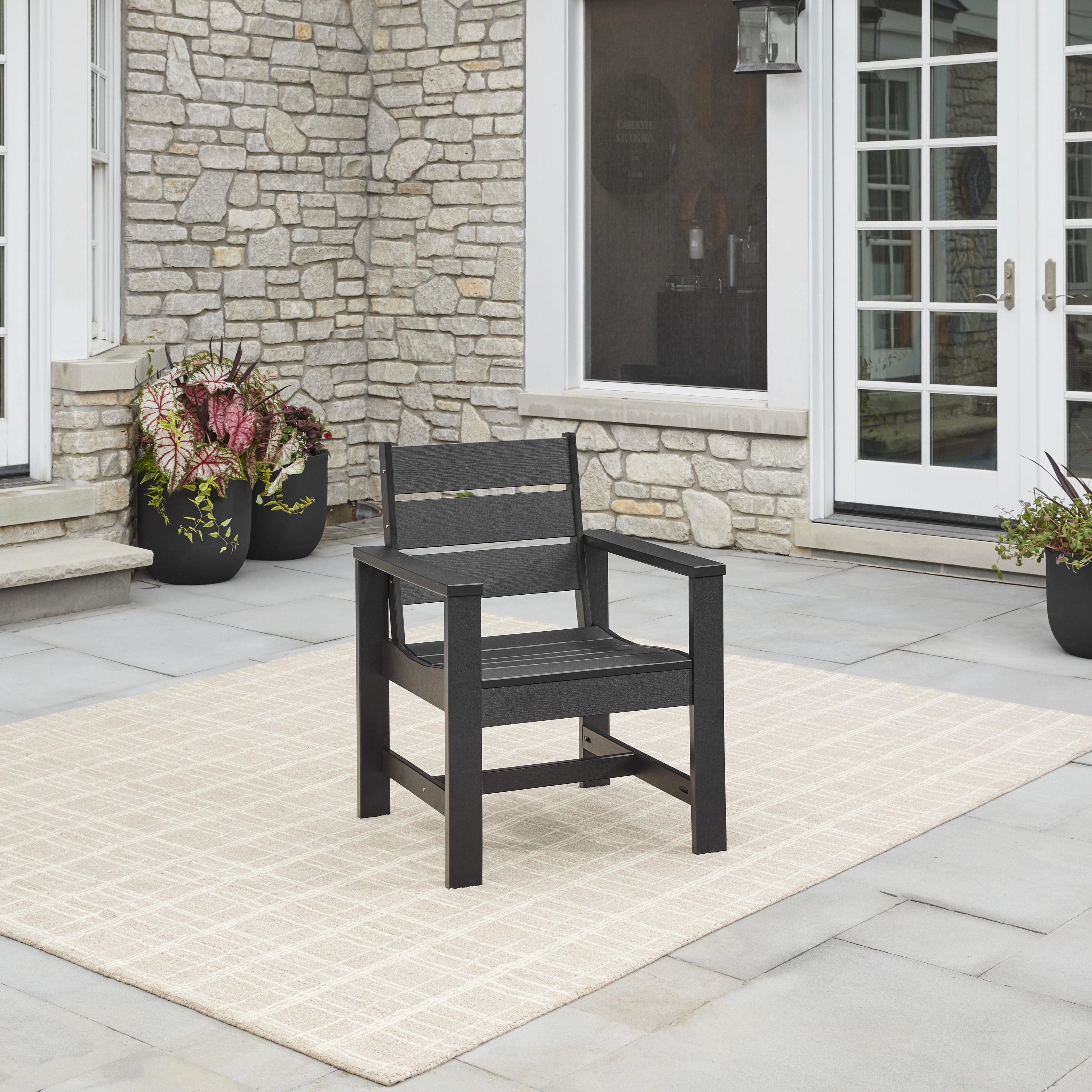 AVERO™ Ezra Outdoor HDPE Dining Chair Set, 2-Pack, Black - AVERO™
