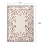 AVERO™ Tan Floral Faux Fur Indoor Area Rug, 4 ft x 5 ft 6 in - AVERO™