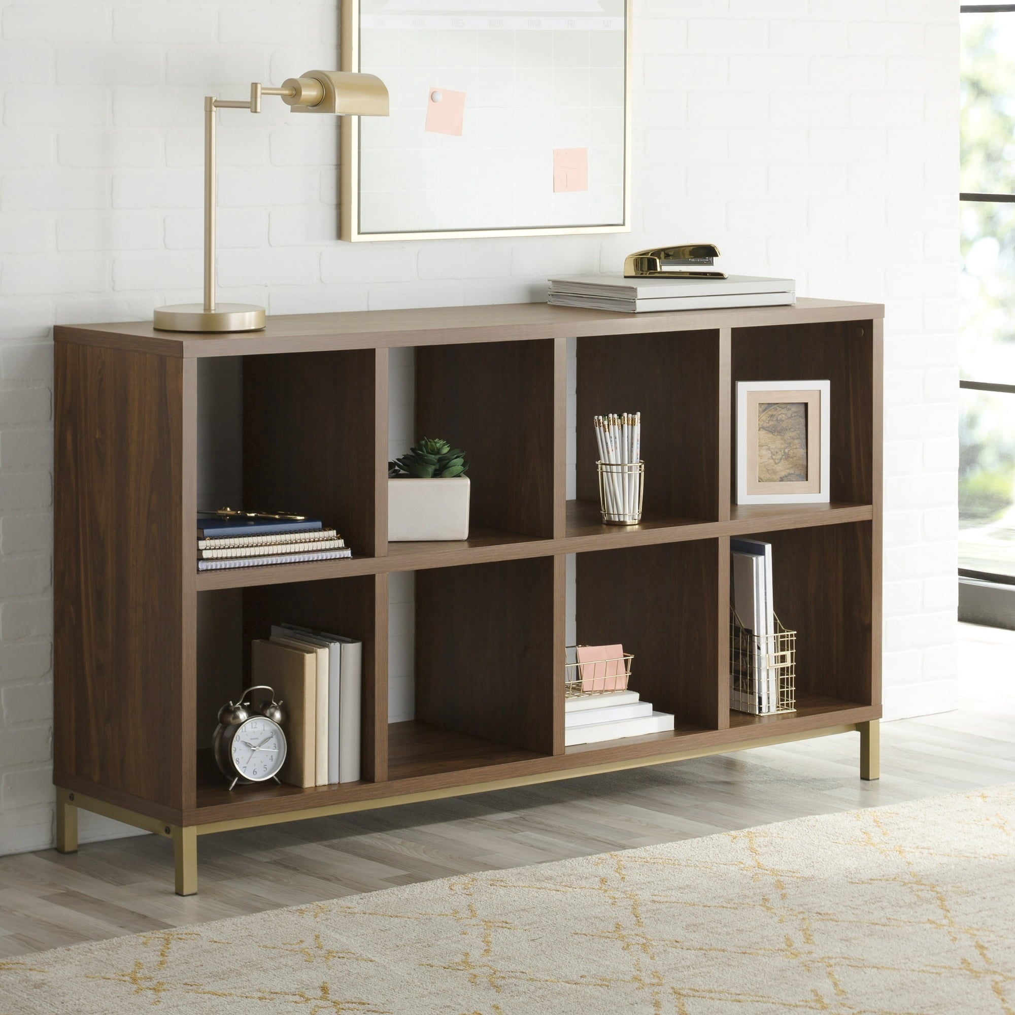 AVERO™ 8-Cube Organizer with Metal Base, Vintage Walnut - AVERO™