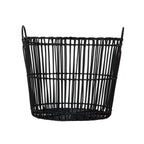 AVERO™ Large Black Poly Rattan Storage Baskets with Handles, Set of 2 - AVERO™