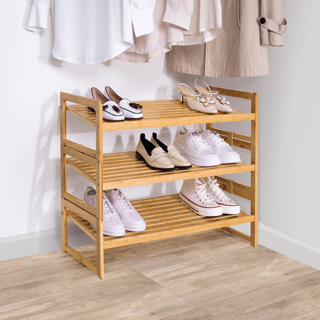 AVERO™ Bamboo 3-Tier Shoe Rack for 9 Pairs - AVERO™